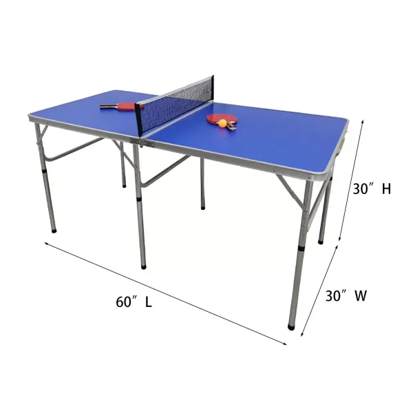 Faltbare Tischtennisplatte 60 * 30 * 30 Zoll mit 2 Schlägern+3 Tischtennisbällen
