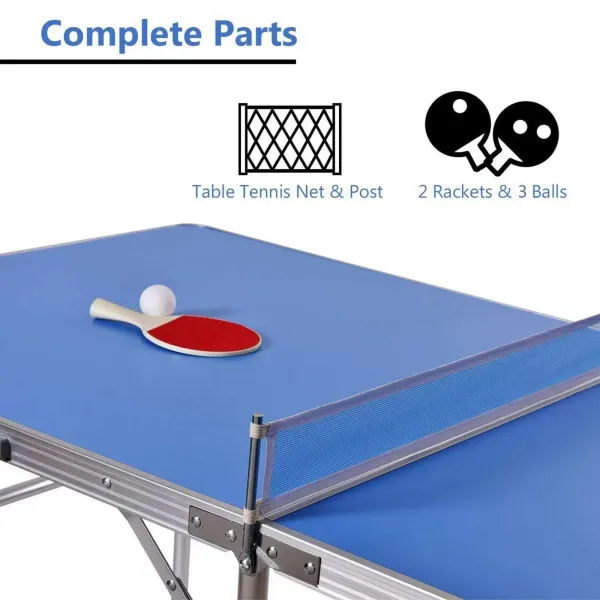 Faltbare Tischtennisplatte 60 * 30 * 30 Zoll mit 2 Schlägern+3 Tischtennisbällen