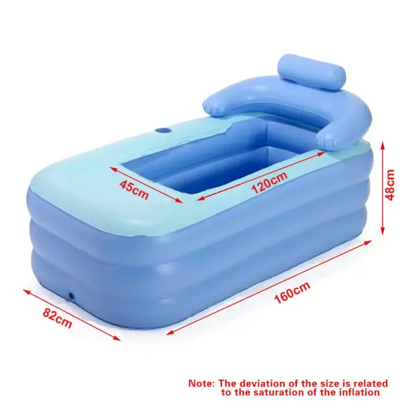 CNCEST Faltbare aufblasbare Badewanne tragbare Erwachsenen-Badewanne 160 x 84 x 64 cm