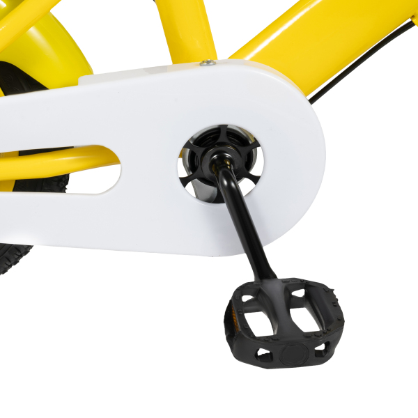12 Zoll Gelb Kinderfahrrad mit Stützräder Korb Kinderrad Fahrrad