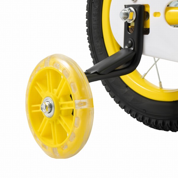 12 Zoll Gelb Kinderfahrrad mit Stützräder Korb Kinderrad Fahrrad