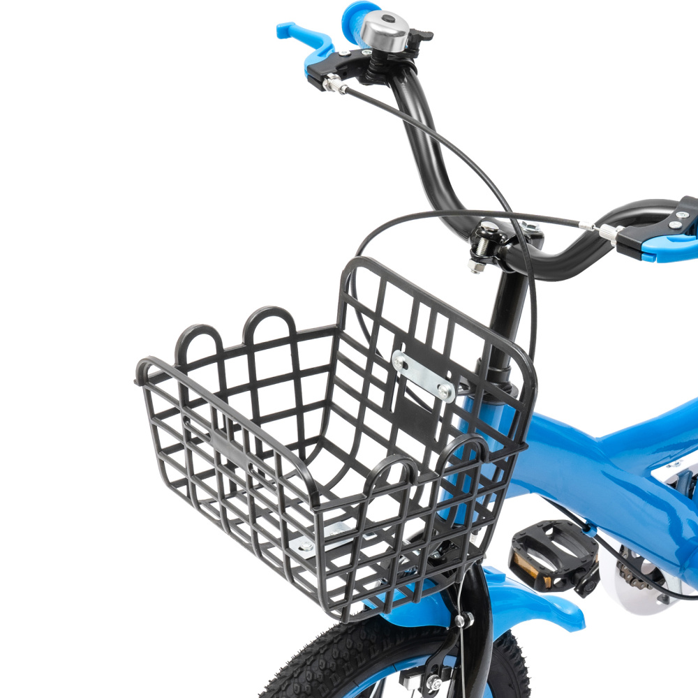 12" Fahrrad Kinderfahrrad mit Korb Sttzrder Safety Anfnger Kinder Fahrrad  blau