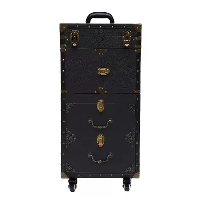 Rollende Abschließbare Make-up Kosmetikkoffer Trolley mit Haartrockner Halter