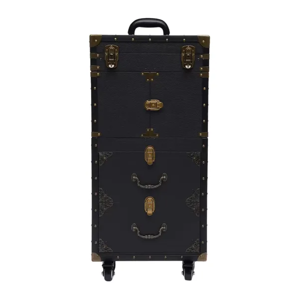 Rollende Abschließbare Make-up Kosmetikkoffer Trolley mit Haartrockner Halter