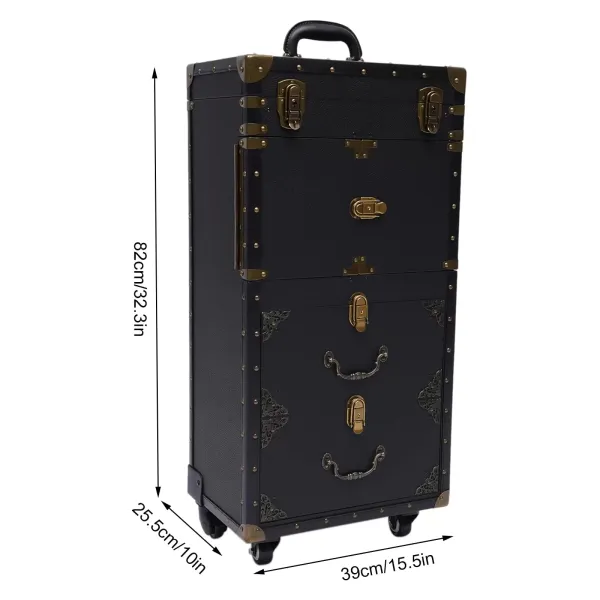 Rollende Abschließbare Make-up Kosmetikkoffer Trolley mit Haartrockner Halter