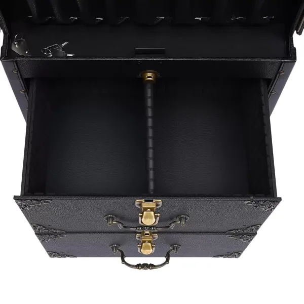 Rollende Abschließbare Make-up Kosmetikkoffer Trolley mit Haartrockner Halter