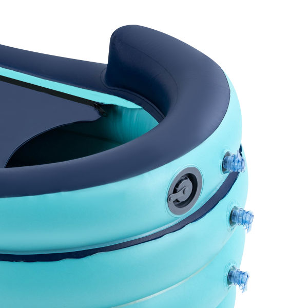 Aufblasbare Badewanne für Erwachsene mit kabelloser elektrischer Luftpumpe, geeignet für Warmwasserbäder und Eisbäder, blau