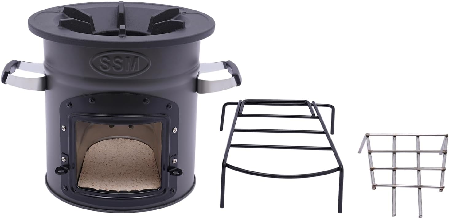 CNCEST BBQ Raketenofen Feuerstelle Ofen Grill Camping Holzofen Zylindrisch Campingkocher CNCEST BBQ Raketenofen Feuerstelle Ofen Grill Camping Holzofen Zylindrisch Campingkocher
