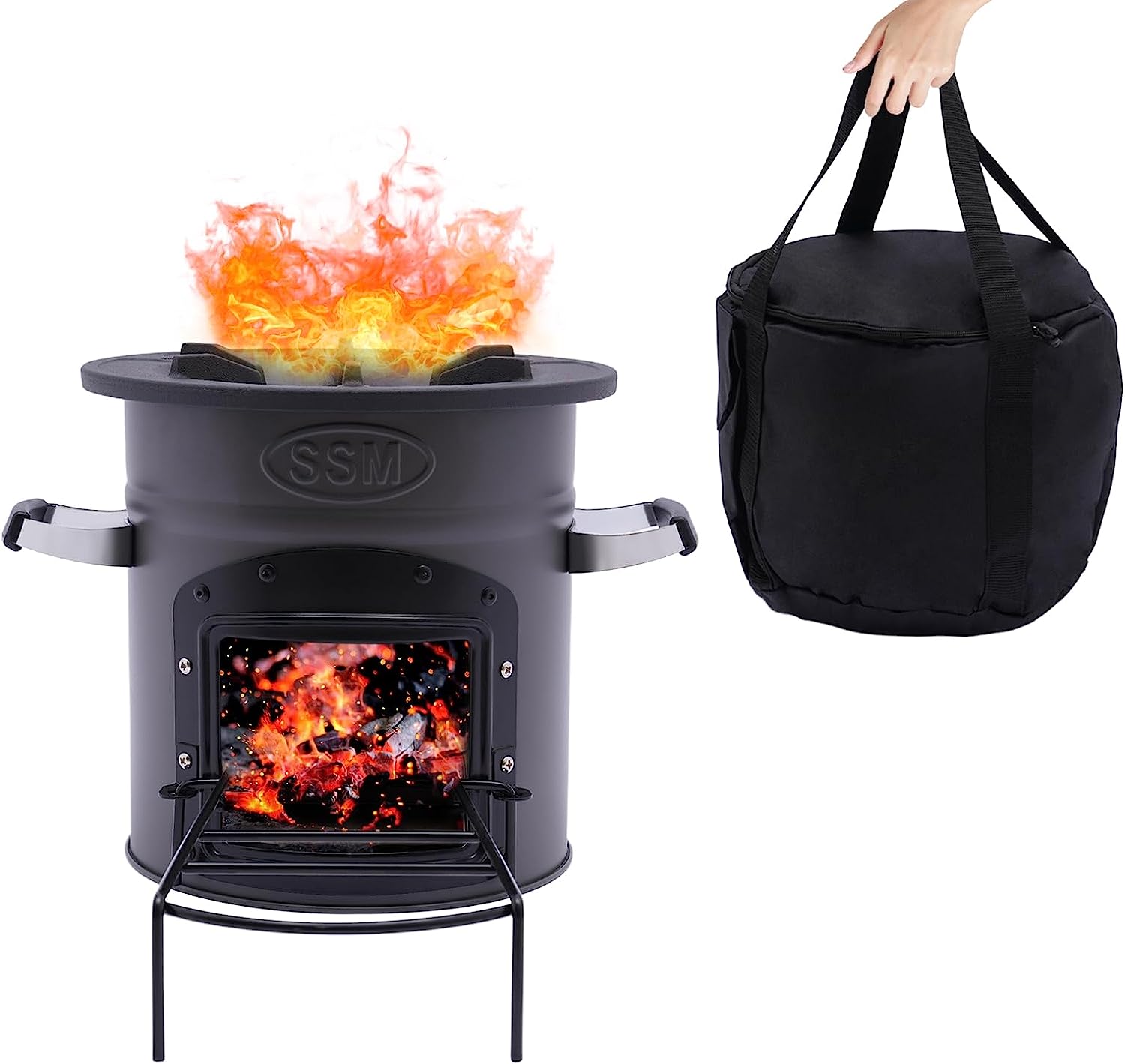 CNCEST BBQ Raketenofen Feuerstelle Ofen Grill Camping Holzofen Zylindrisch Campingkocher CNCEST BBQ Raketenofen Feuerstelle Ofen Grill Camping Holzofen Zylindrisch Campingkocher