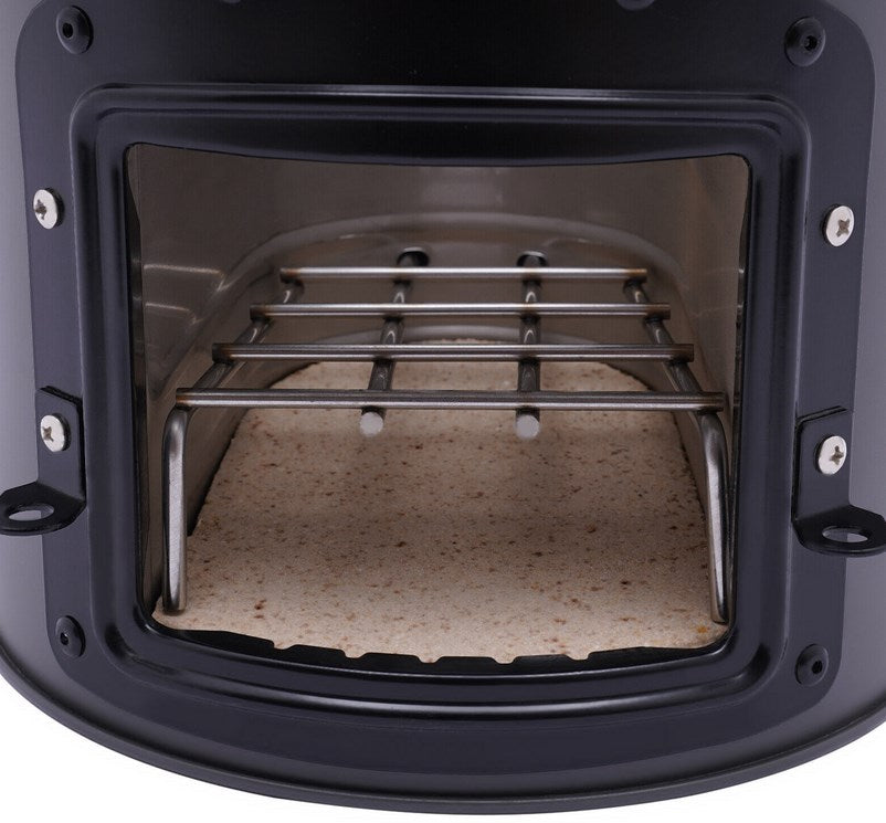 CNCEST BBQ Raketenofen Feuerstelle Ofen Grill Camping Holzofen Zylindrisch Campingkocher