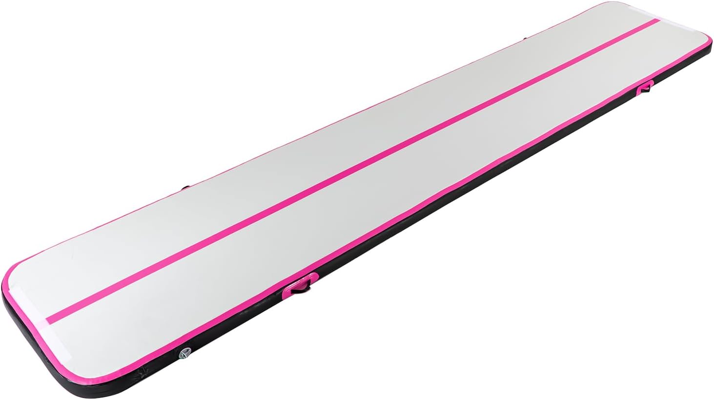 CNCEST 1*4m Gymnastikmatte Tumbling Matte schwarz und rosa mit Luftpumpe für Zuhause, im Freien, Yoga