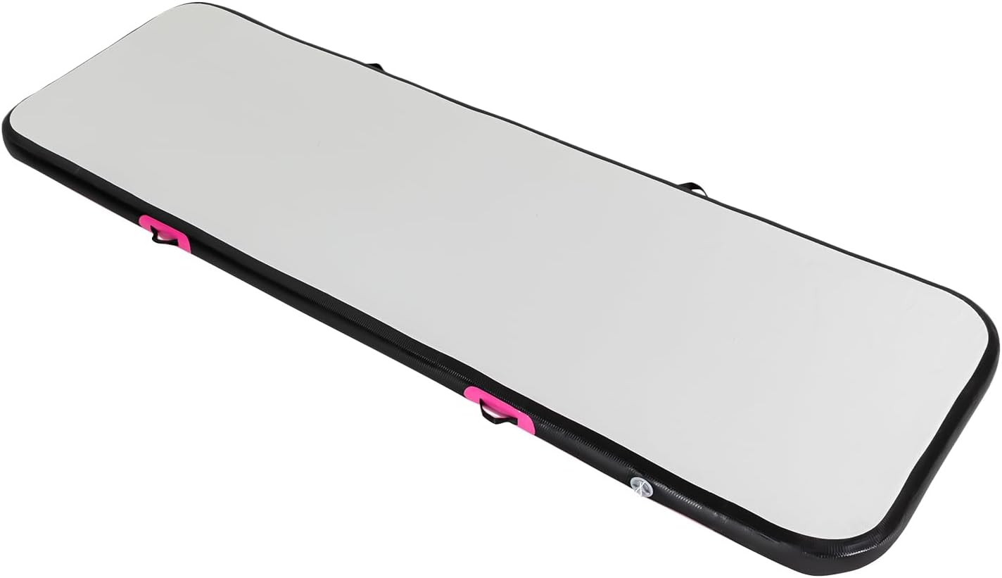 CNCEST 1*4m Gymnastikmatte Tumbling Matte schwarz und rosa mit Luftpumpe für Zuhause, im Freien, Yoga