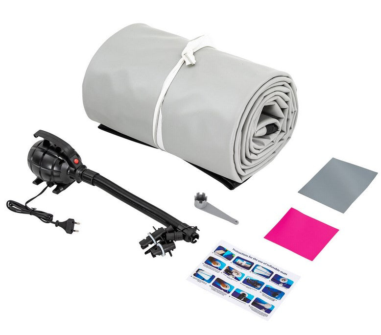 Dieses Produkt verwendet hochwertiges, wasserdichtes PVC-Canvas, das eine bessere Luftdichtigkeit und Haltbarkeit aufweist.   Dieses Produkt ist sehr elastisch, stark druckbelastbar und wird nicht zusammengedrückt und verformt werden.  Die interne Drahtzugtextur hat eine gewisse Anti-Rutsch-Wirkung, die die Reibung stark erhöht und ein Ausrutschen in der Bewegung verhindert.  Es kann leicht auf den Rücksitz Ihres Autos gelegt werden und kann leicht in einer Tasche verstaut werden, Sie können es überallhin mitnehmen.