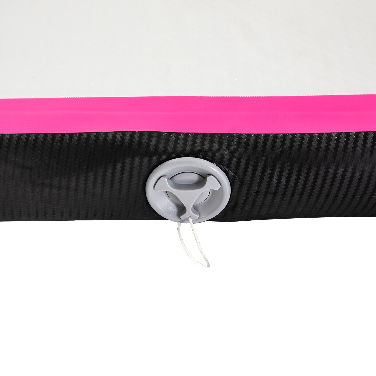 CNCEST 1*4m Gymnastikmatte Tumbling Matte schwarz und rosa mit Luftpumpe für Zuhause, im Freien, Yoga