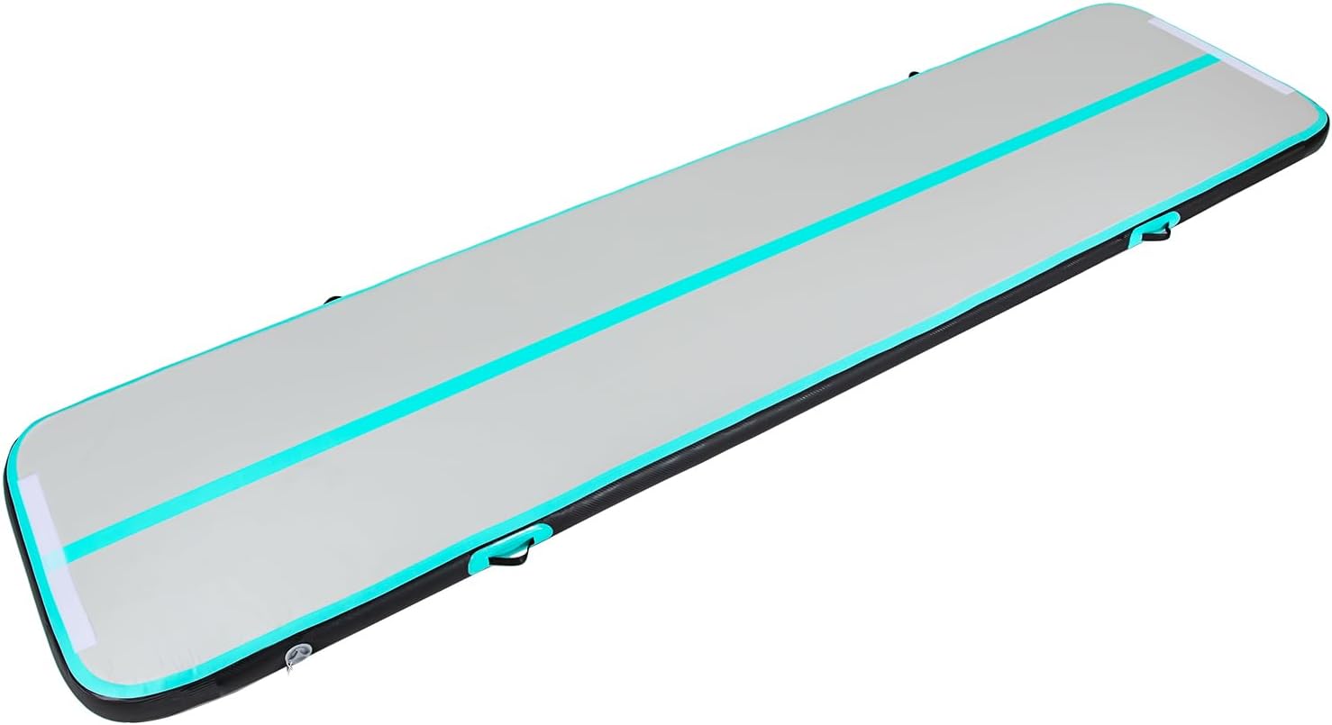 CNCEST 1*4m Aufblasbar Airtrack Gymnastikmatte mit Luftpumpe Trainingsmatte Sportmatte für Yoga