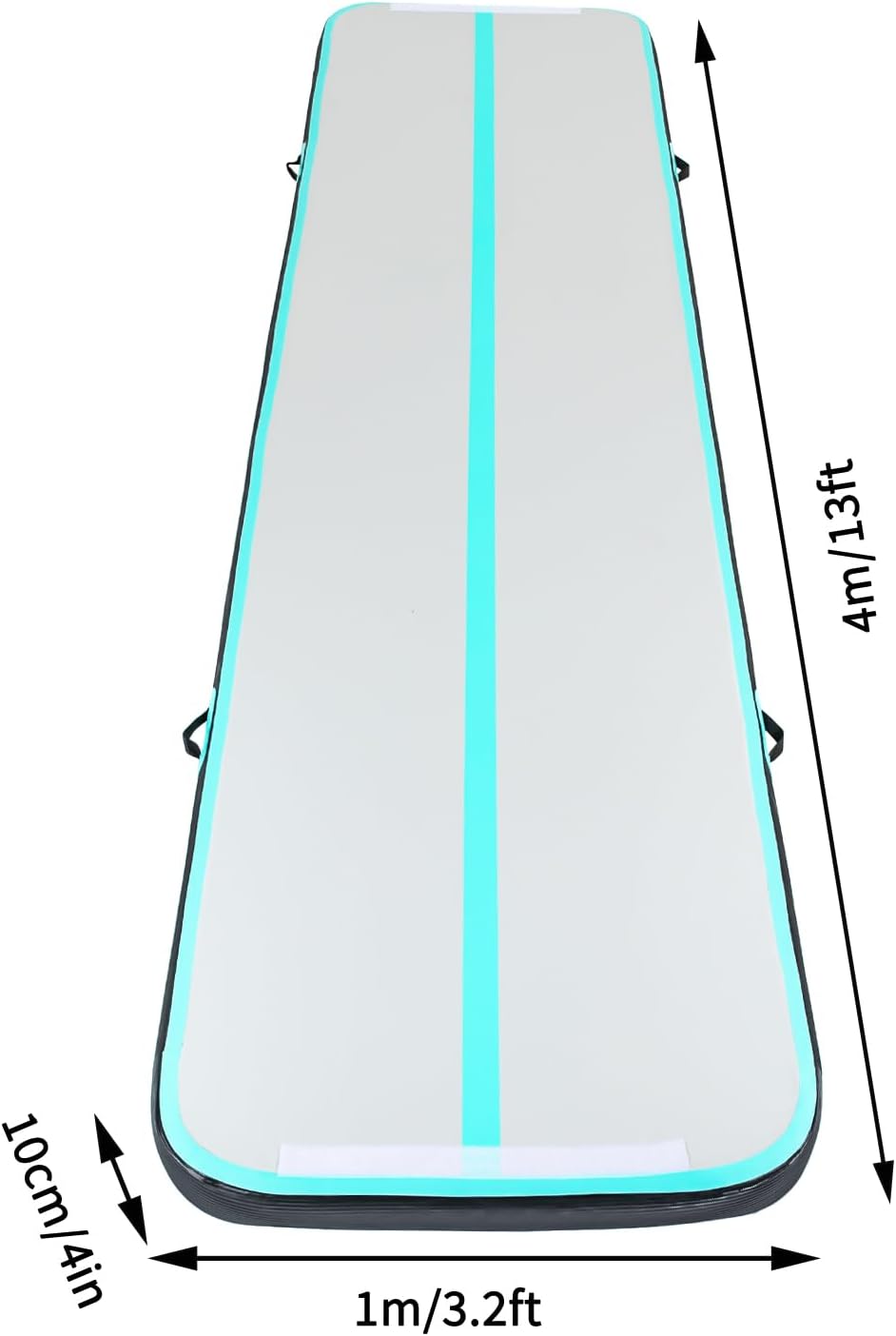 CNCEST 1*4m Aufblasbar Airtrack Gymnastikmatte mit Luftpumpe Trainingsmatte Sportmatte für Yoga