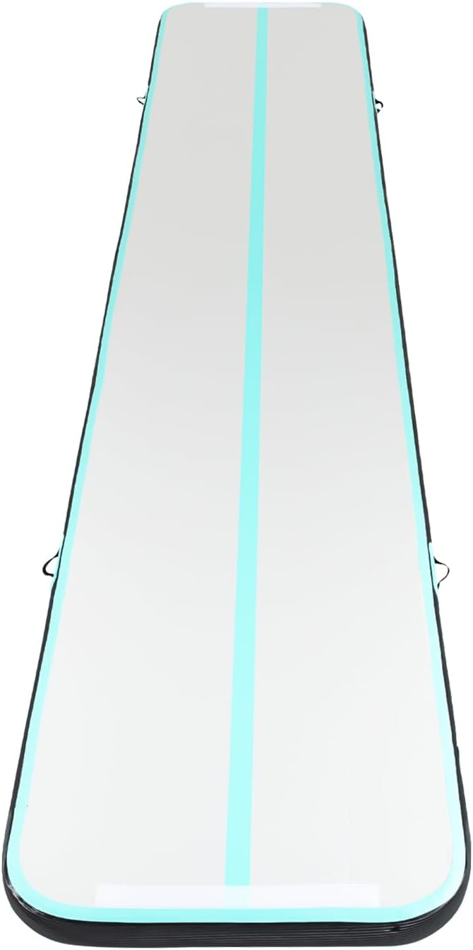 CNCEST 1*5m Gymnastikmatte Tumbling Matte 10CM Aufblasbare  mit Luftpumpe für Zuhause, im Freien, Yoga