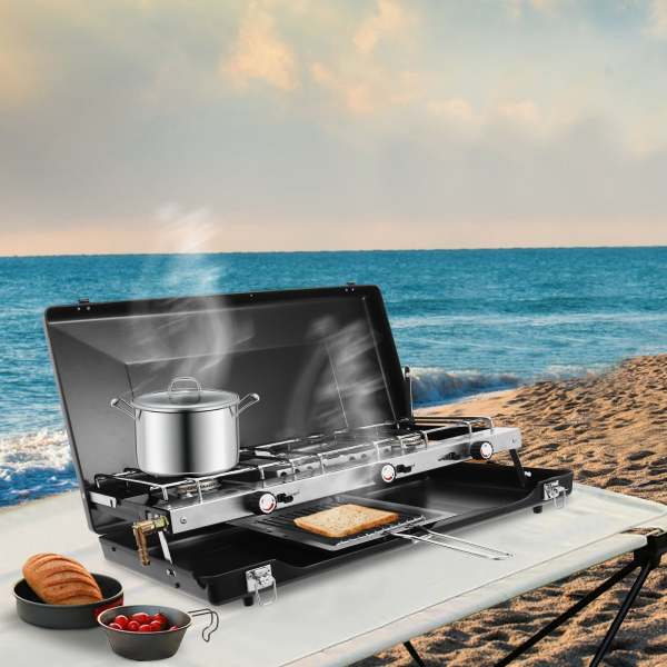 Gas-Campingkocher, Tragbarer Kocher Gas-Campingkocher, Tragbarer Kocher