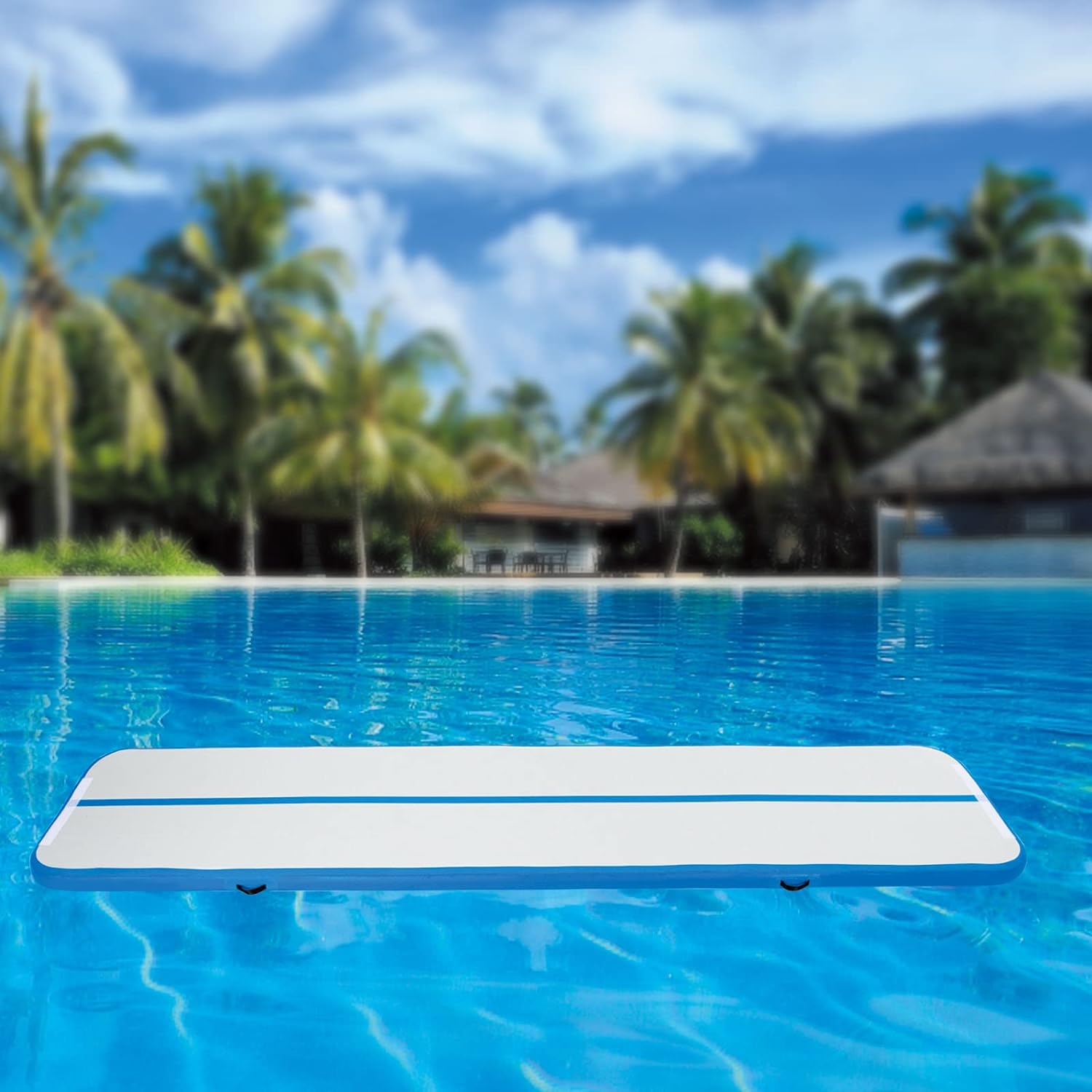 CNCEST 1 * 3 Meter Aufblasbare Gymnastikmatte, Fitness-Matte, Yogamatte, mit Tragetasche und Elektrische Luftpumpe