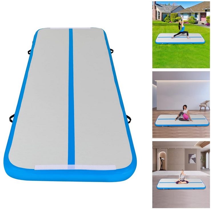 CNCEST 1 * 3 Meter Aufblasbare Gymnastikmatte, Fitness-Matte, Yogamatte, mit Tragetasche und Elektrische Luftpumpe