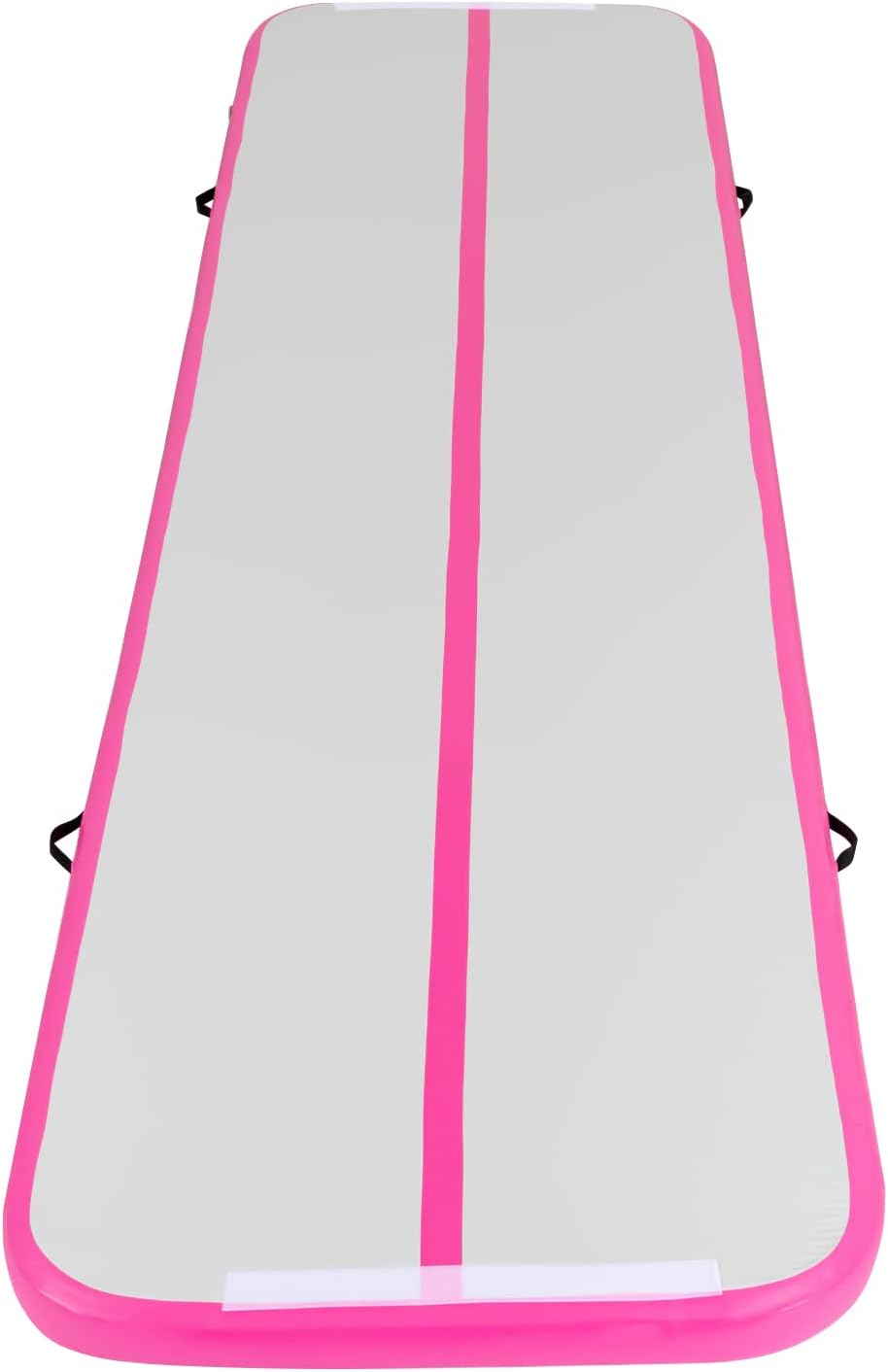 CNEST 1*4m Rosa aufblasbare Gymnastikmatte mit elektrischer Pumpe, 4inches Stärke PVC Tumbling Matte