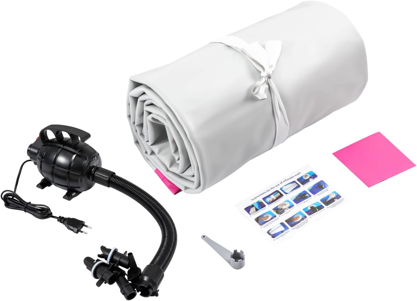 CNEST 1*4m Rosa aufblasbare Gymnastikmatte mit elektrischer Pumpe, 4inches Stärke PVC Tumbling Matte CNEST 1*4m Rosa aufblasbare Gymnastikmatte mit elektrischer Pumpe, 4inches Stärke PVC Tumbling Matte
