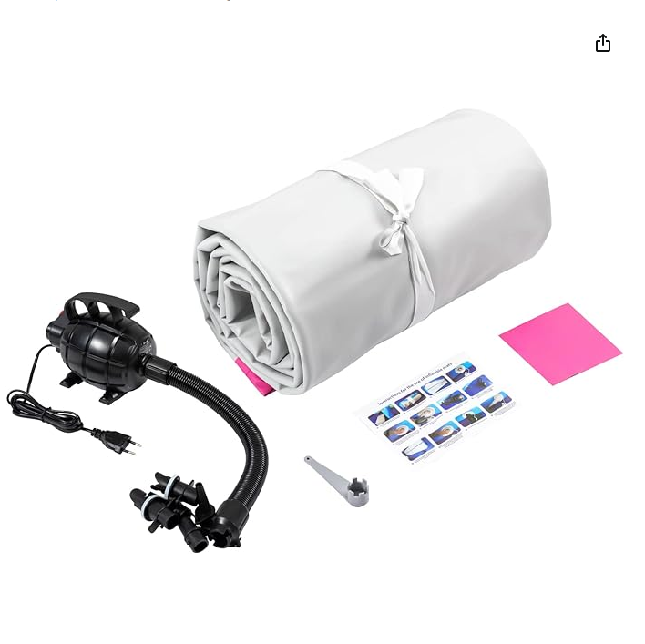 CNEST 1*4m Rosa aufblasbare Gymnastikmatte mit elektrischer Pumpe, 4inches Stärke PVC Tumbling Matte