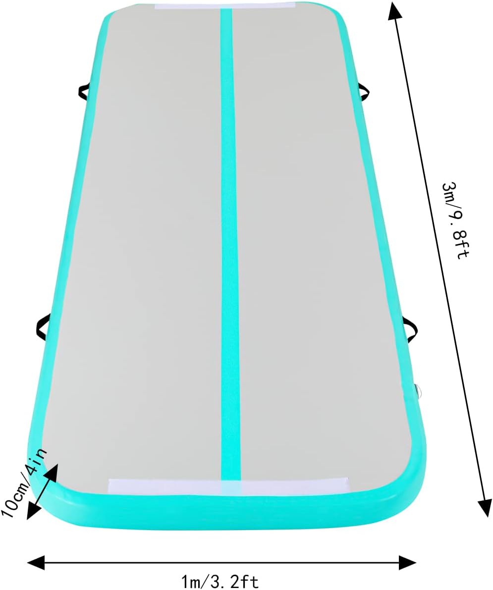 CNCEST Pfefferminzgrün Gymnastikmatte 1*3m Yoga Fitness Matte Wasserdichtes Pvc-Canvas Tumbling Matte Mit Pumpe CNCEST Pfefferminzgrün Gymnastikmatte 1*3m Yoga Fitness Matte Wasserdichtes Pvc-Canvas Tumbling Matte Mit Pumpe