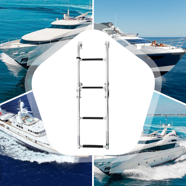 Klappbare Trittleiter, klappbare Bootsleiter, Klappleiter für Boote und Yachten Klappbare Trittleiter, klappbare Bootsleiter, Klappleiter für Boote und Yachten