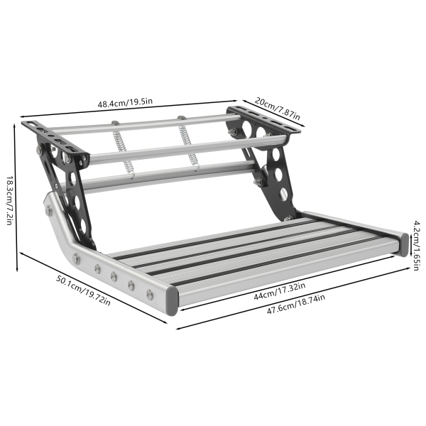 Klappbare Wohnmobil-Stufe, Wohnmobil-Camper-Stufe, manuelle Wohnmobil-Stufe mit LED-Licht für Wohnmobile, Camper, Wohnwagen Klappbare Wohnmobil-Stufe, Wohnmobil-Camper-Stufe, manuelle Wohnmobil-Stufe mit LED-Licht für Wohnmobile, Camper, Wohnwagen