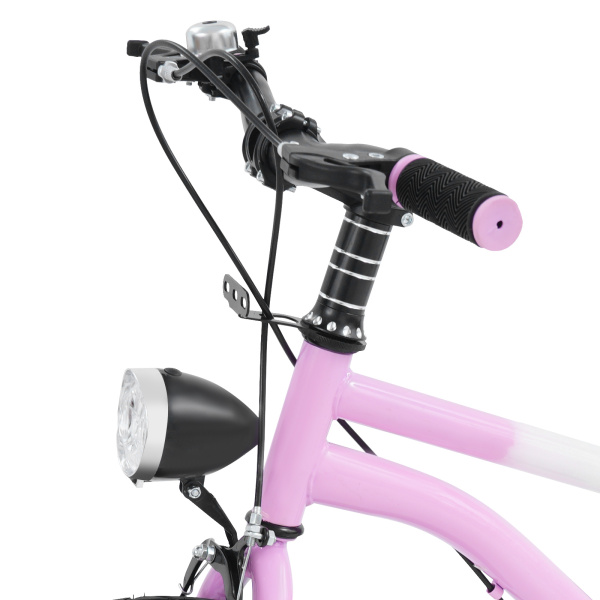 16-Zoll-Kinderfahrrad mit Licht und Stützrädern für Kinder von 106–135 cm Größe und 5–8 Jahren – Pink