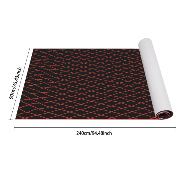 Rutschfeste Matte, EVA-Bodenmatte für Boote und Yachten – Schwarz + Rot