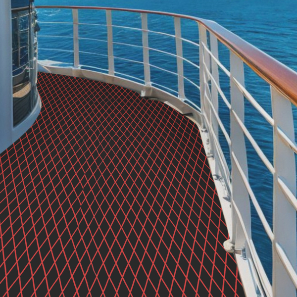 Rutschfeste Matte, EVA-Bodenmatte für Boote und Yachten – Schwarz + Rot