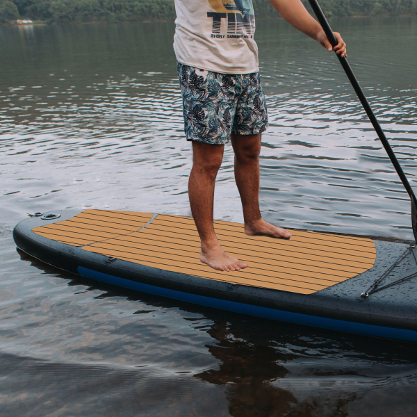 Rutschfeste Matte (240 x 120 cm), EVA-Bodenmatte für Boote und Yachten – nc3-Braun-Schwarz