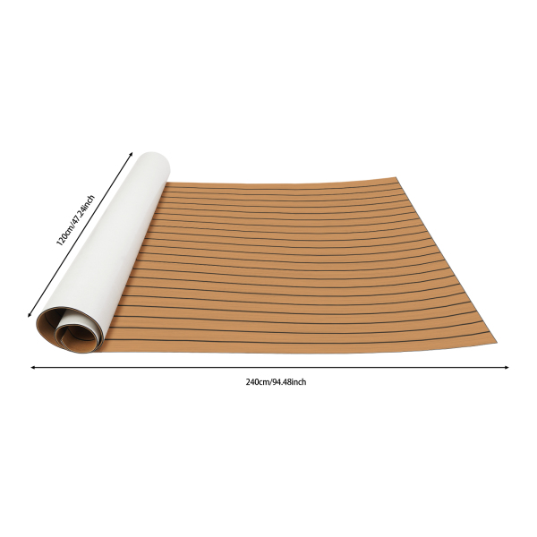 Rutschfeste Matte (240 x 120 cm), EVA-Bodenmatte für Boote und Yachten – nc3-Braun-Schwarz