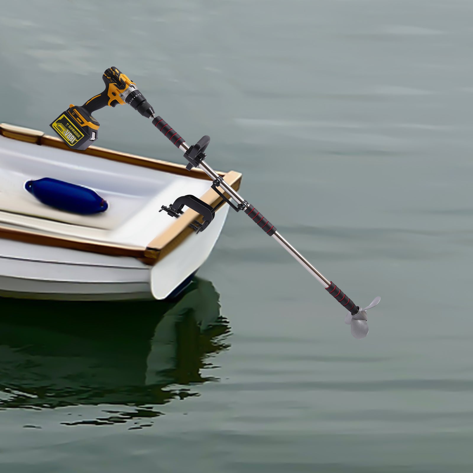 Elektrischer Trolling Motor mit Batterieanzeige