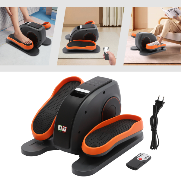 Unter dem Schreibtisch Ellipsentrainer für Senioren Reha Elektro Sitz Bein Fuß Pedal Übungsgerät tragbare Trainer für Home Office mit Fernbedienung Grau