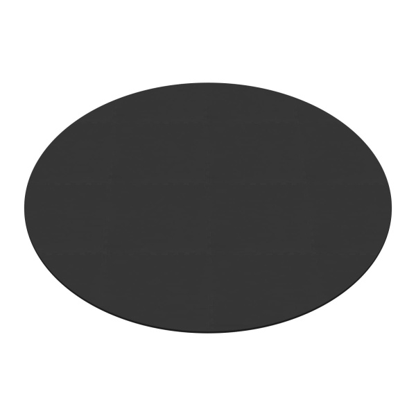 Runde, 196 cm x 12 mm große, isolierende EVA-Badewannenmatte – schwarz
