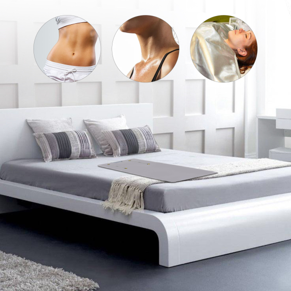 Infrarot-Saunadecke, Saunatasche, Körperformungsdecke, 2-Zonen-Controller, professionelle Entgiftungsbehandlung, Anti-Aging-Schönheitsmaschine, Silber