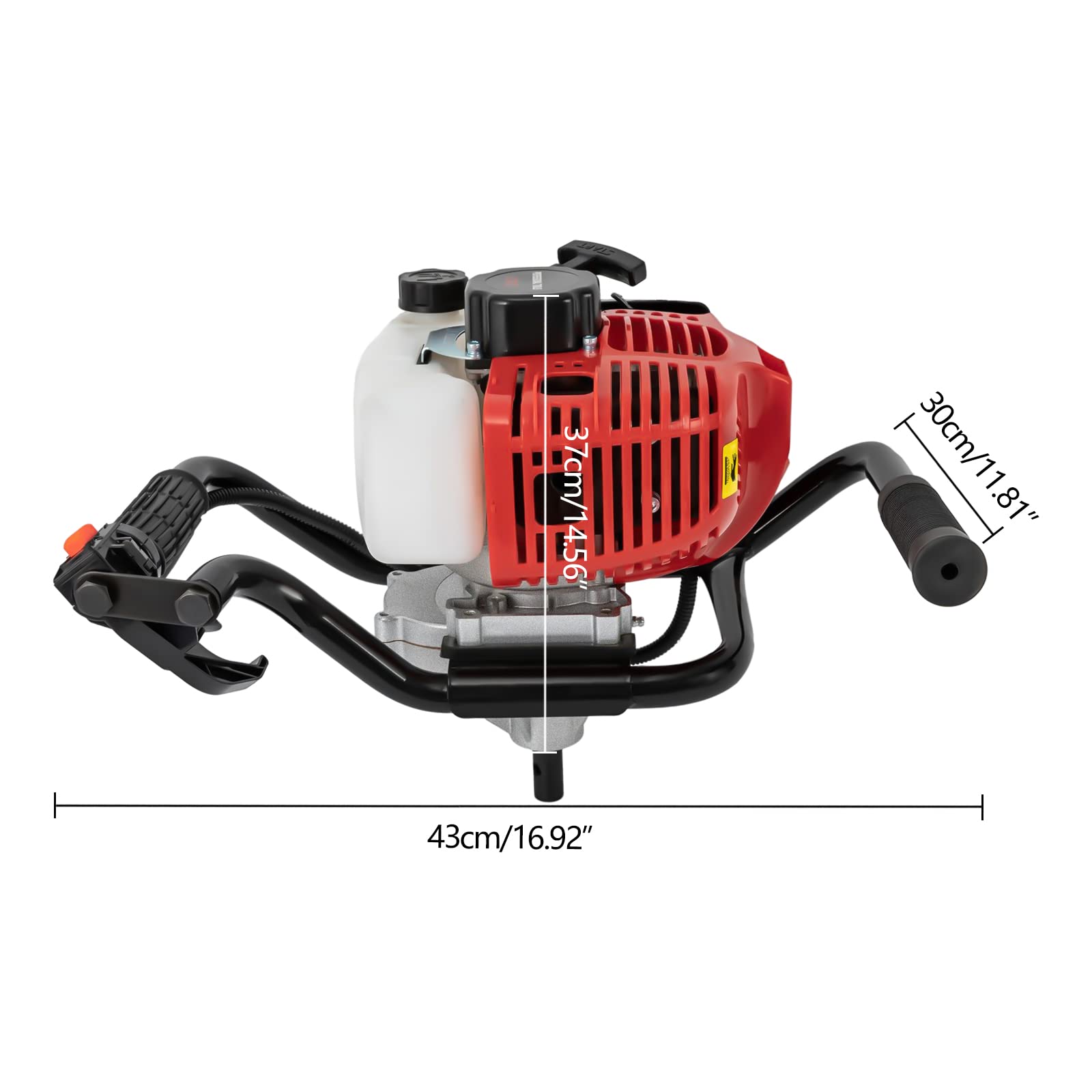 52cc Benzin Motor Post Hole Digger 2-Takt gasbetriebener Erdbohrer Erdbohrgerät Erdlochbohrer Set