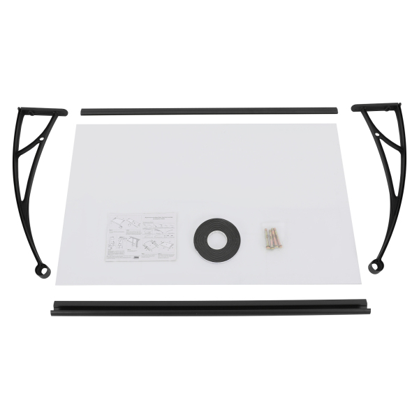 84 × 120 cm Regenschutzbogen für Haustüren, Regenschutzbogen für den Außenbereich – Schwarze Halterung + transparenter Schutzbogen 84 × 120 cm Regenschutzbogen für Haustüren, Regenschutzbogen für den Außenbereich – Schwarze Halterung + transparenter Schutzbogen