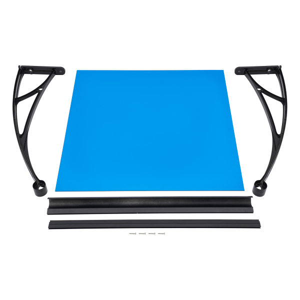 80×80 cm Fenster-/Türmarkise, Außenfenstermarkise, große Spülbecken-Fenstermarkise – Schwarze Halterung + seeblaues Schuppendach 80×80 cm Fenster-/Türmarkise, Außenfenstermarkise, große Spülbecken-Fenstermarkise – Schwarze Halterung + seeblaues Schuppendach
