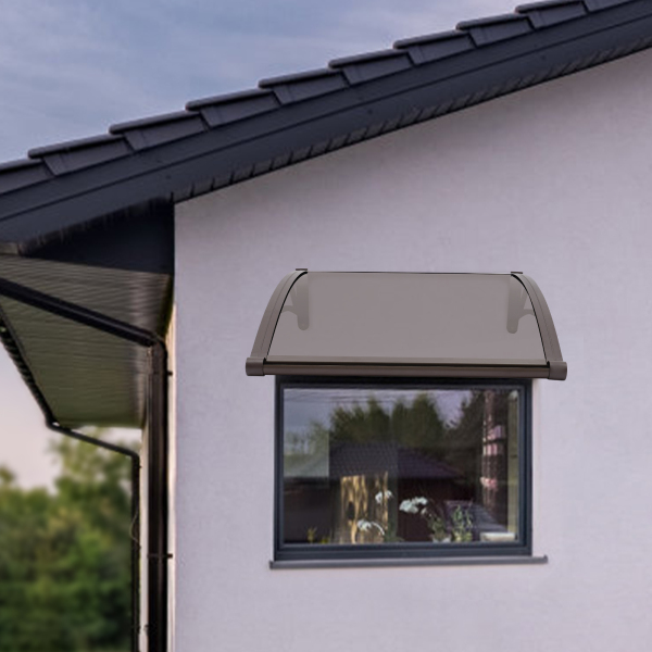 80×80 cm Fenster-/Türmarkise, Außenfenstermarkise, große Spülbecken-/Fenstermarkise – braune Halterung + brauner Schuppen 80×80 cm Fenster-/Türmarkise, Außenfenstermarkise, große Spülbecken-/Fenstermarkise – braune Halterung + brauner Schuppen