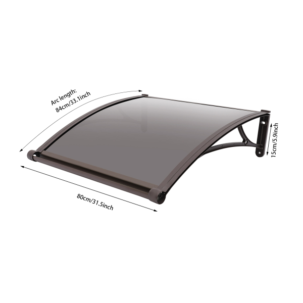 80×80 cm Fenster-/Türmarkise, Außenfenstermarkise, große Spülbecken-/Fenstermarkise – braune Halterung + brauner Schuppen 80×80 cm Fenster-/Türmarkise, Außenfenstermarkise, große Spülbecken-/Fenstermarkise – braune Halterung + brauner Schuppen