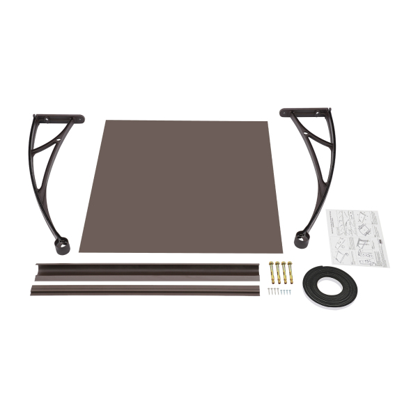 80×80 cm Fenster-/Türmarkise, Außenfenstermarkise, große Spülbecken-/Fenstermarkise – braune Halterung + brauner Schuppen 80×80 cm Fenster-/Türmarkise, Außenfenstermarkise, große Spülbecken-/Fenstermarkise – braune Halterung + brauner Schuppen
