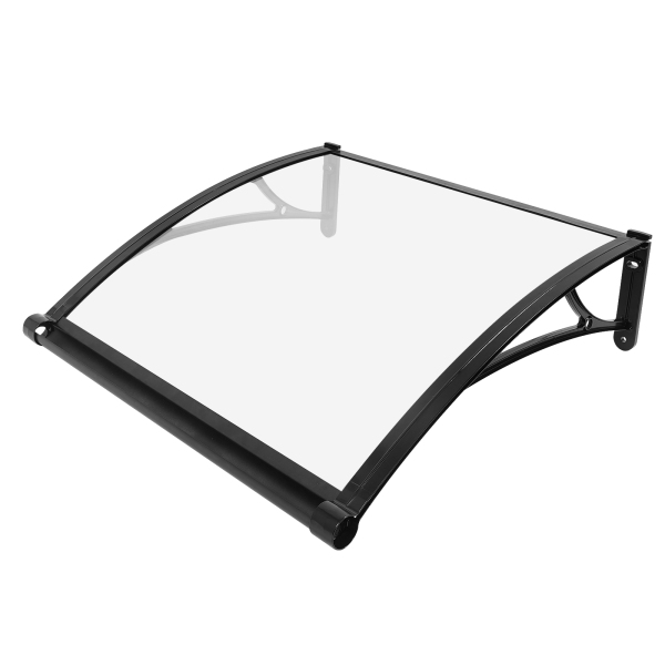 80×80 cm Fenster-/Türmarkise, Außenfenstermarkise, große Spülbecken-Fenstermarkise – schwarze Halterung + transparenter Schutzdach 80×80 cm Fenster-/Türmarkise, Außenfenstermarkise, große Spülbecken-Fenstermarkise – schwarze Halterung + transparenter Schutzdach