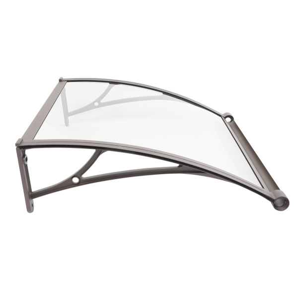 80×80 cm Fenster-/Türmarkise, Außenfenstermarkise, große Spülbecken-Fenstermarkise – braune Halterung + transparenter Schutzdach 80×80 cm Fenster-/Türmarkise, Außenfenstermarkise, große Spülbecken-Fenstermarkise – braune Halterung + transparenter Schutzdach