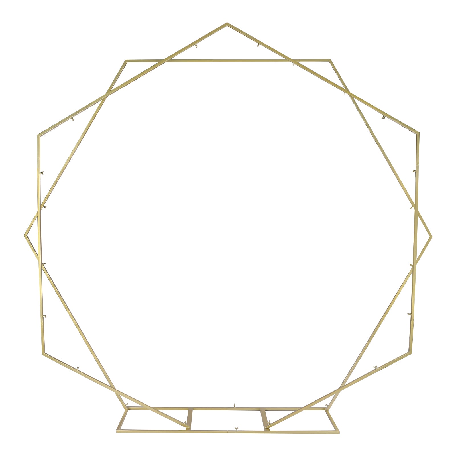 2.4M Doppeltes Traubogen Hexagon Gold, Hochzeitsbogen Hintergrund Ständer, Quadratische Basis