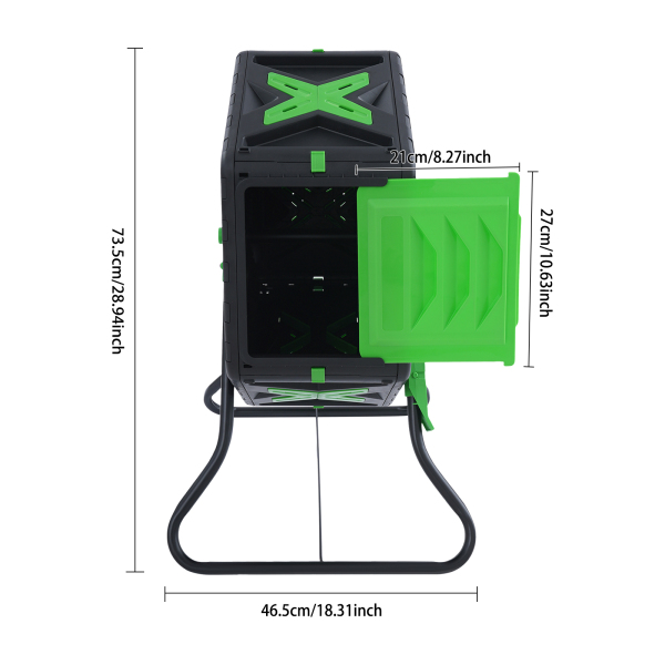 70-Liter-Trommelkomposter, rotierender Kompostbehälter, Einkammerkompostbehälter 70-Liter-Trommelkomposter, rotierender Kompostbehälter, Einkammerkompostbehälter