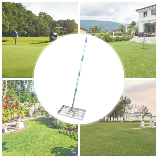 Rasenrakel Gardena Rasenharke mit 63 Zoll langem Stiel Lawn Leveling Rake Edelstahl 20 x 10 Zoll